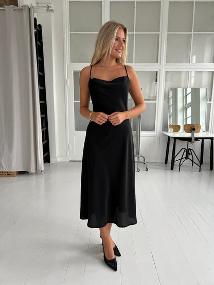 Rose W black satin dress