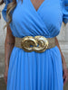 Golden loop belt beige