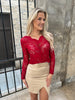 Fleur red lace top
