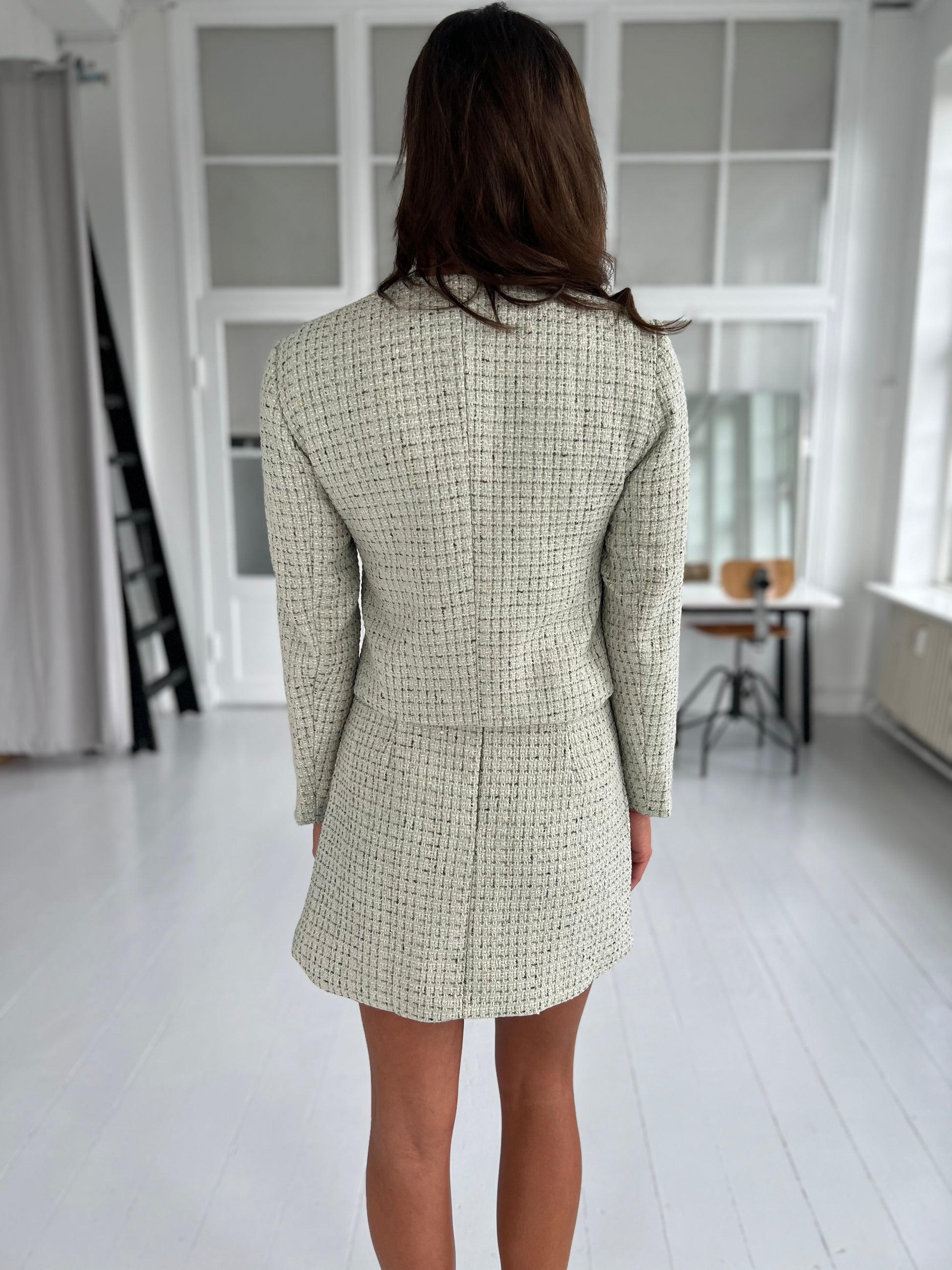 Copperose green tweed skirt (1527)-nederdel-Åberg CPH-Åberg Copenhagen DK