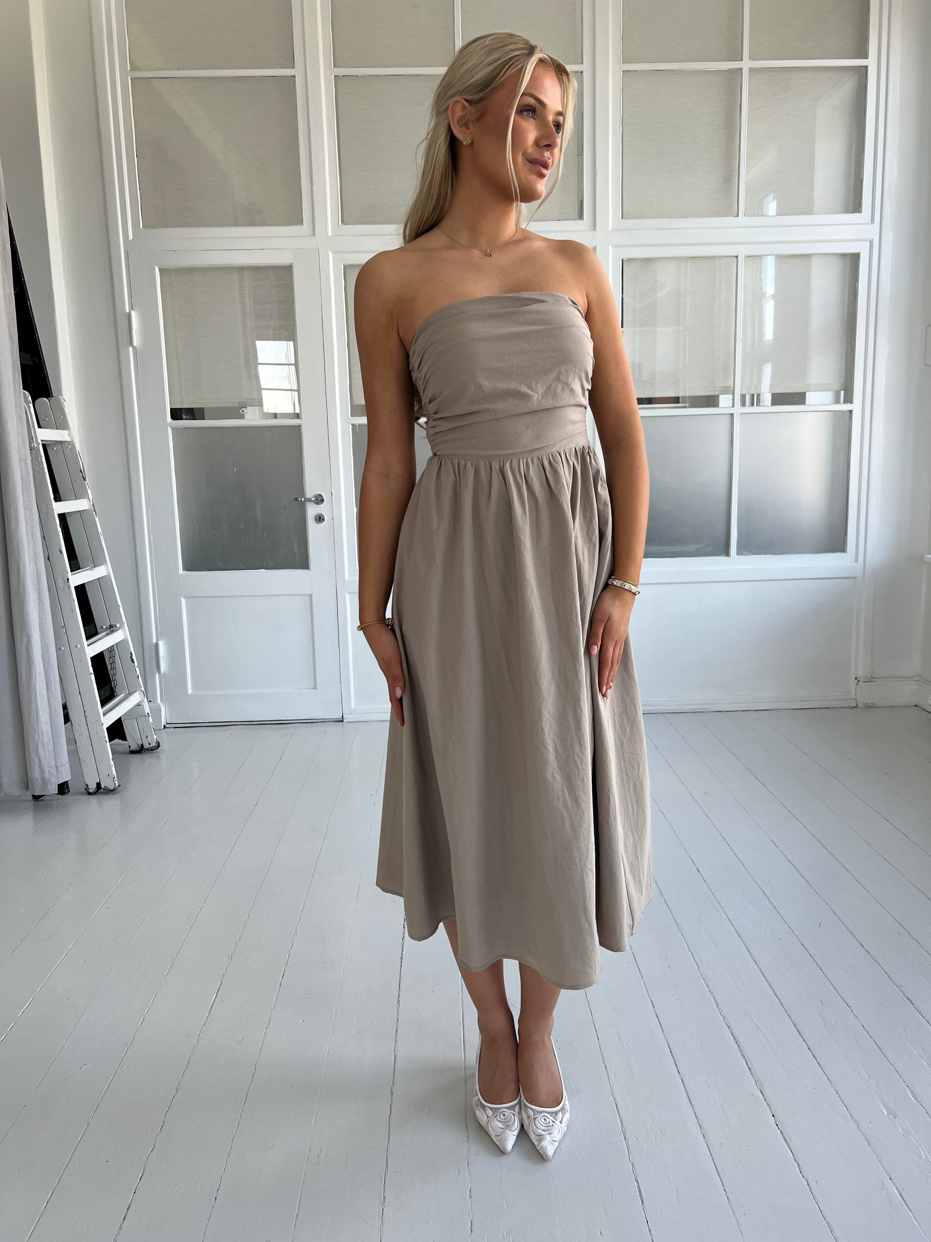 Eight luxe taupe dress
