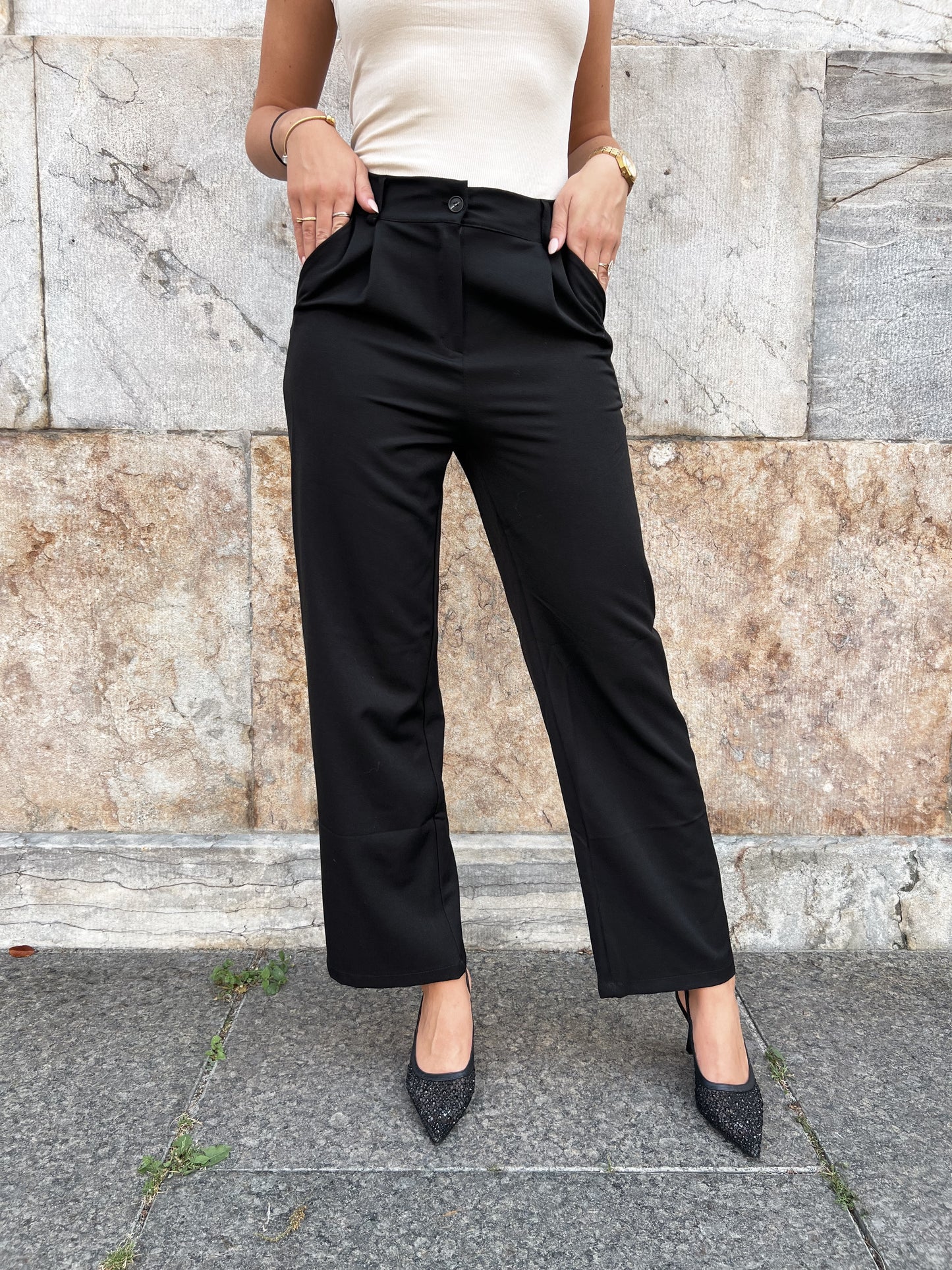 Laf'ee black long trousers (5723)