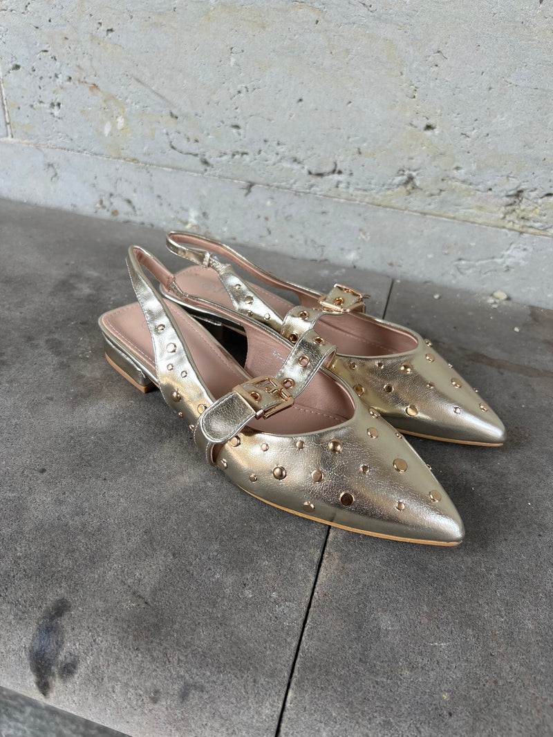 Joia studded golden ballerina (819)