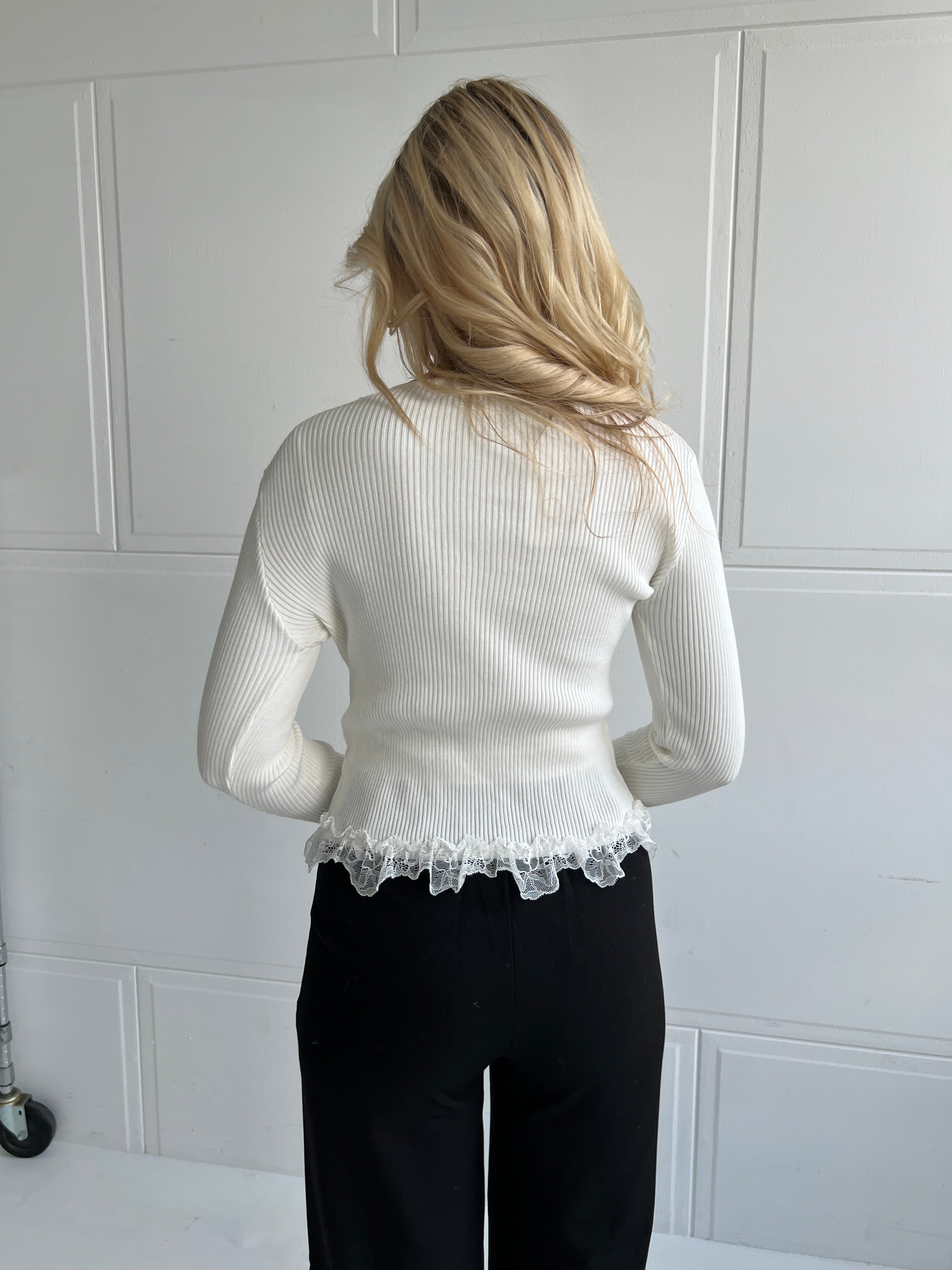 Flam romantic lace white blouse