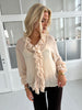 Azaka beige ruffle shirt