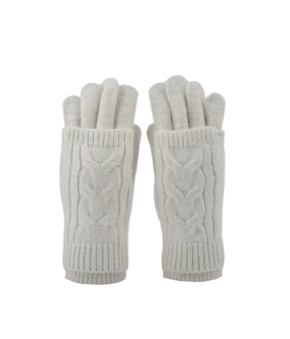 Ella beige knit gloves fra webshoppen Aaberg Copenhagen