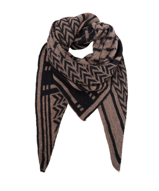 BCBEX triangle scarf black/taupe fra webshoppen Aaberg Copenhagen