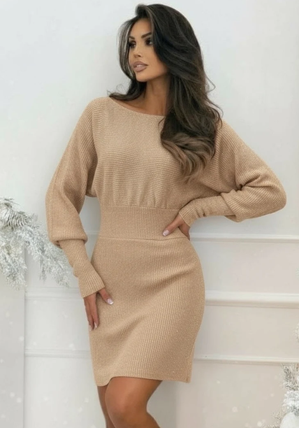 Issy camel knit dress fra webshoppen Aaberg Copenhagen