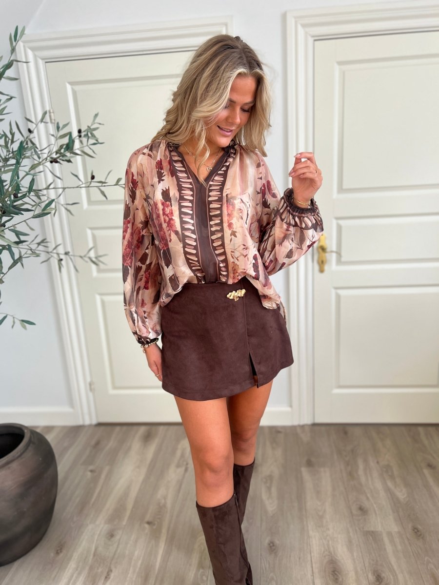Amy suede wrap skort - Aaberg DK