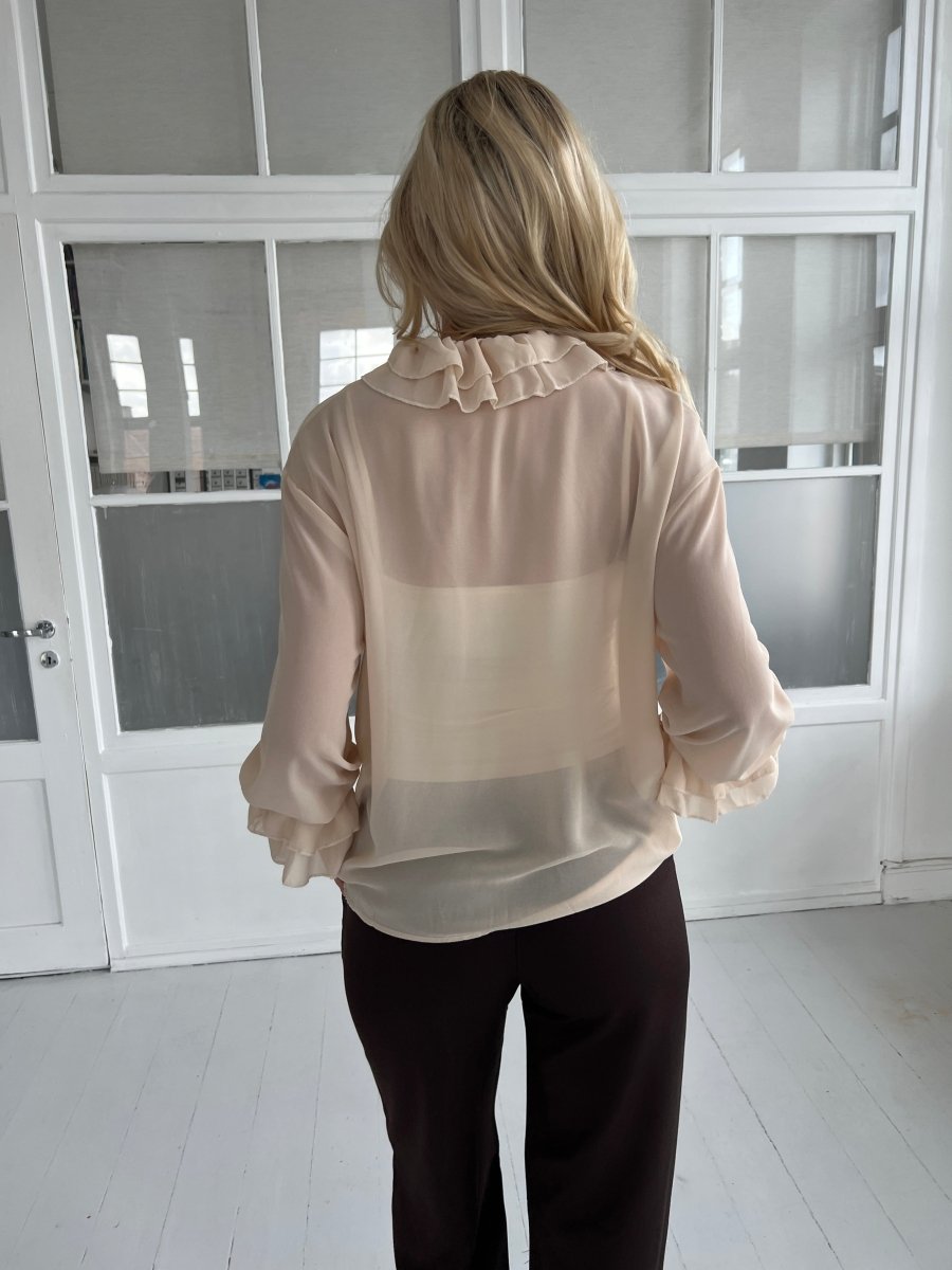 Azaka beige ruffle shirt - Aaberg DK