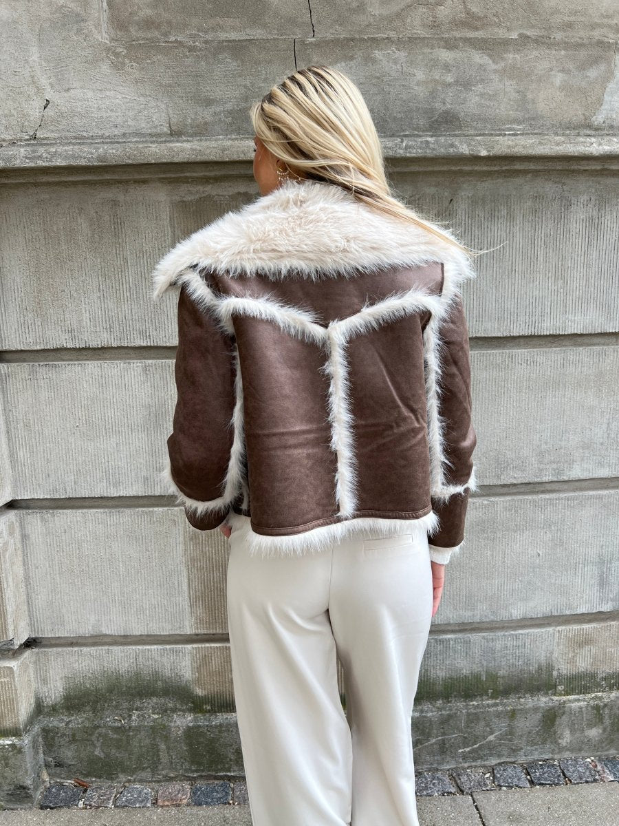Azaka brown fake fur jacket - Aaberg DK