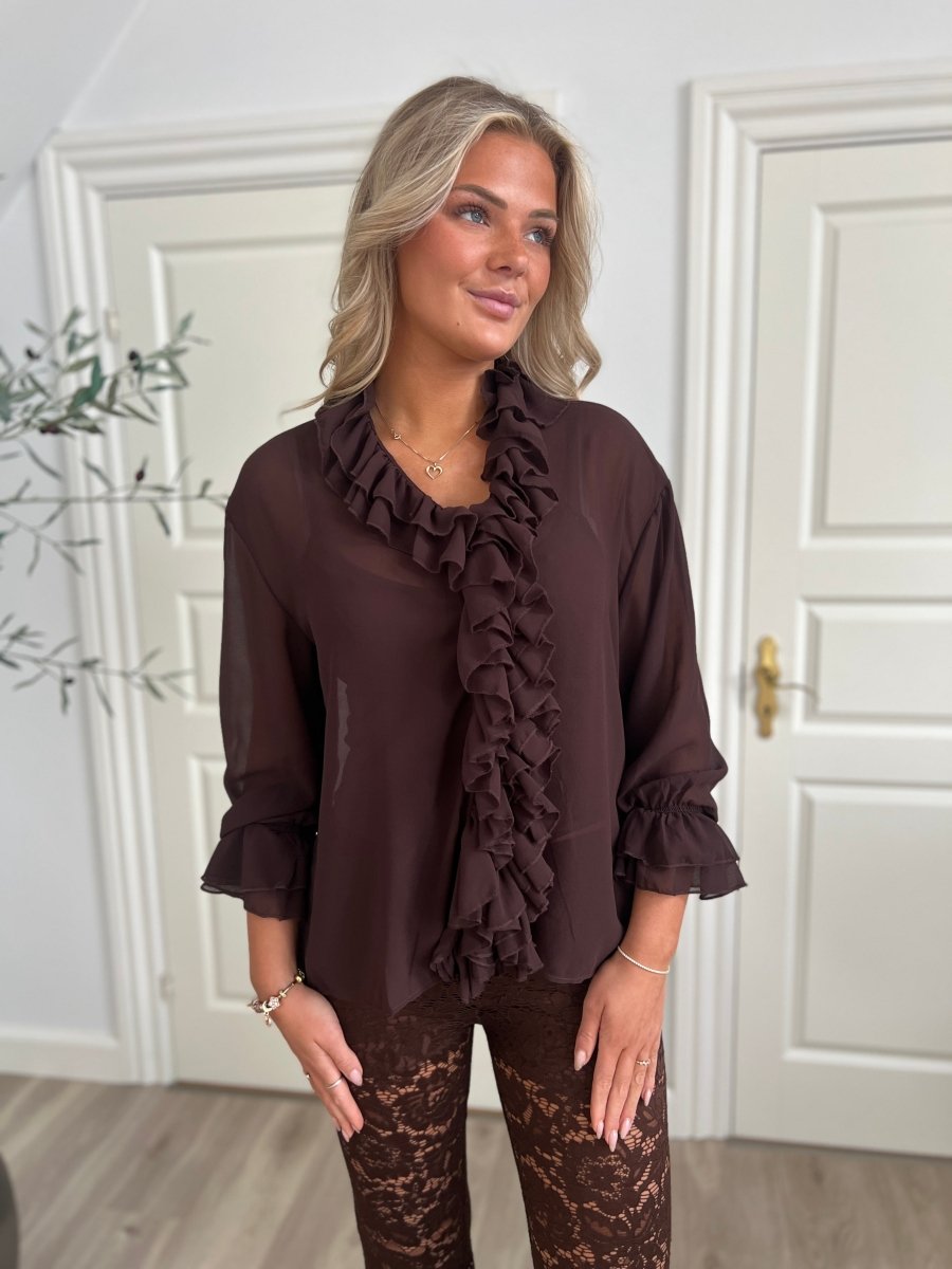 Azaka choko ruffle shirt - Aaberg DK