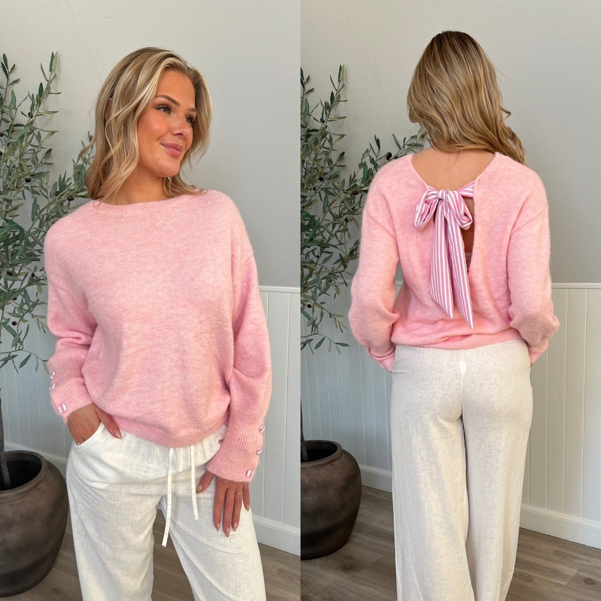 Azaka pink bow knit - Aaberg DK