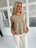Azaka taupe dot vest