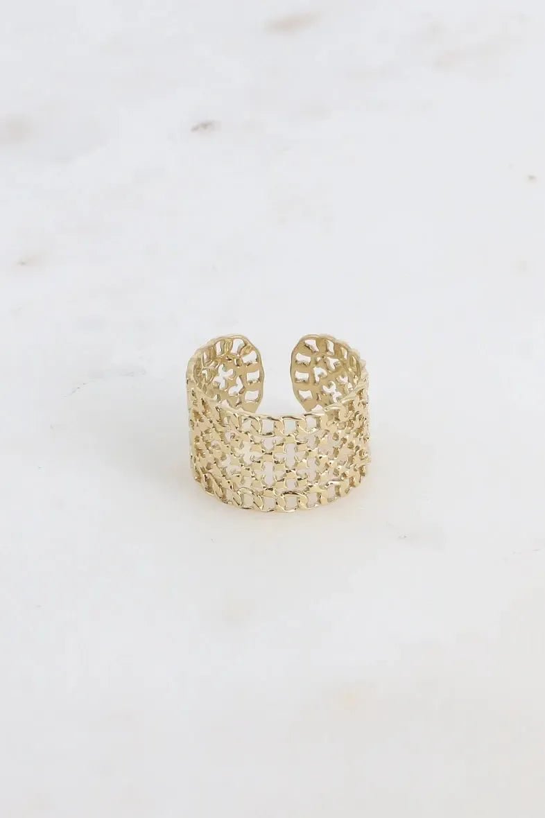 Bohm golden wide ring - Aaberg DK