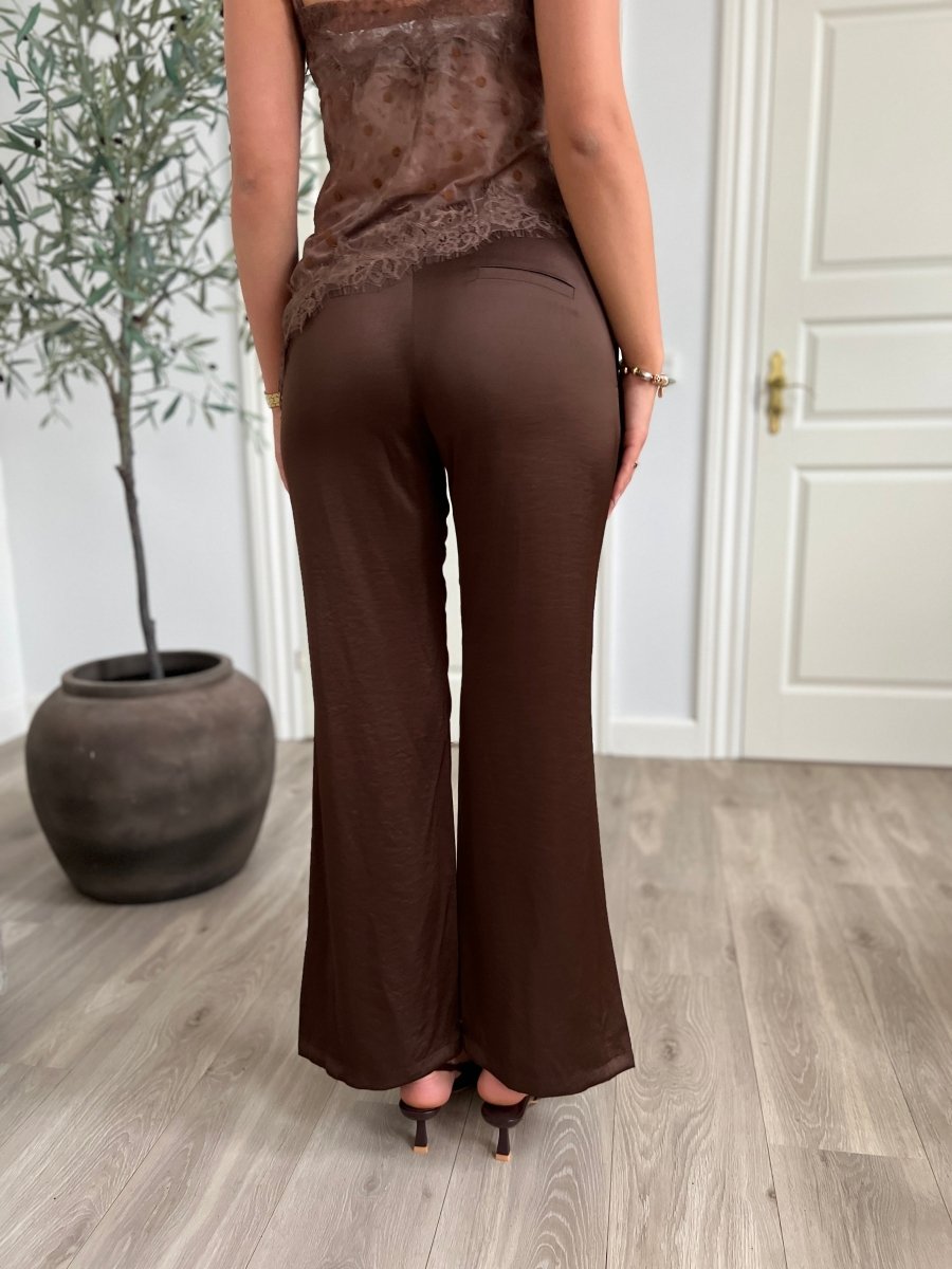 Continue - Bukser - Roberta Satin - brun - Aaberg DK