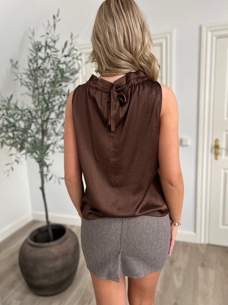 Continue - Top - Liva Solid - Brun - Aaberg DK