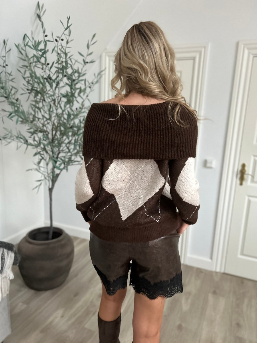 Copperose brown harlekin knit - Aaberg DK