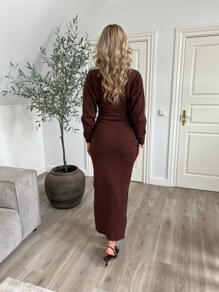 Copperose darkbrown knit dress - Aaberg DK