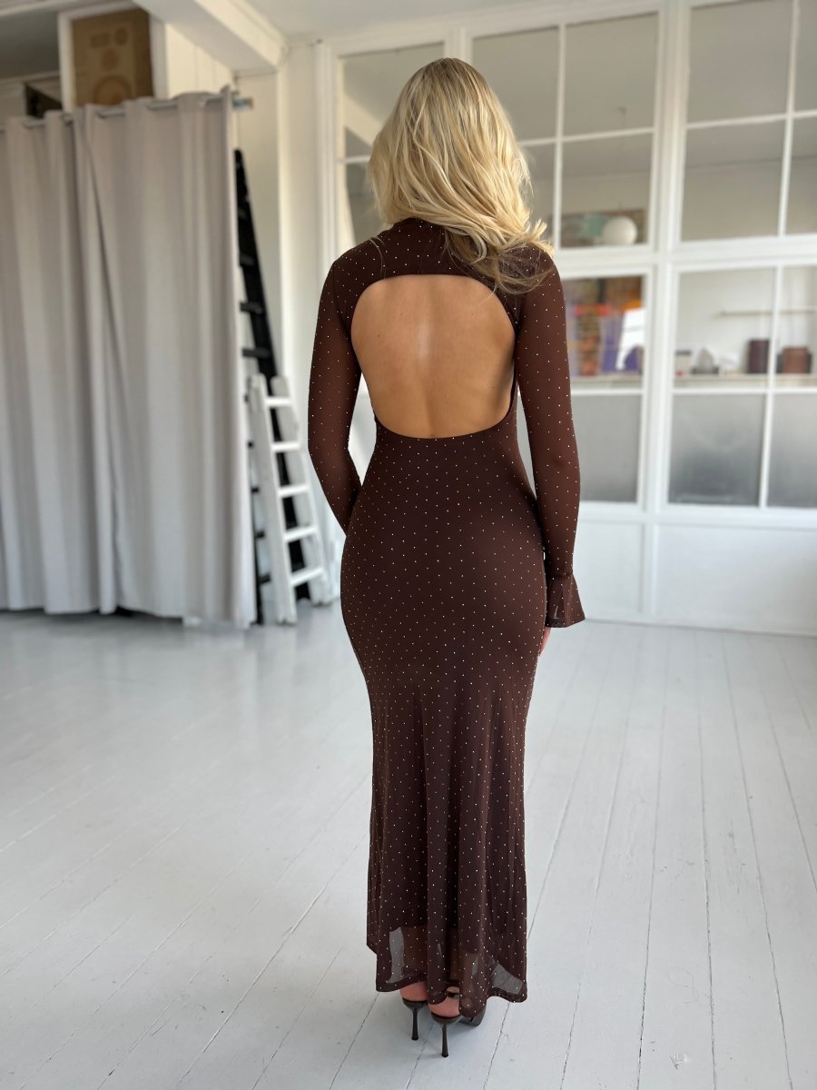 Eight luxe open back rhinestone dress - Aaberg DK