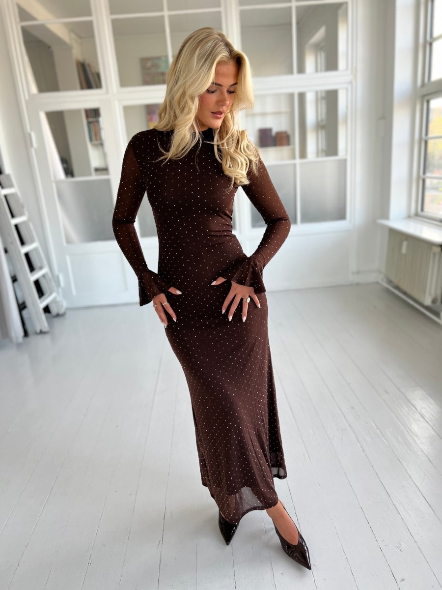 Eight luxe open back rhinestone dress - Aaberg DK