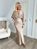 Eight luxe satin beige dress