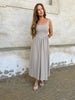 Eight luxe taupe elegant dress
