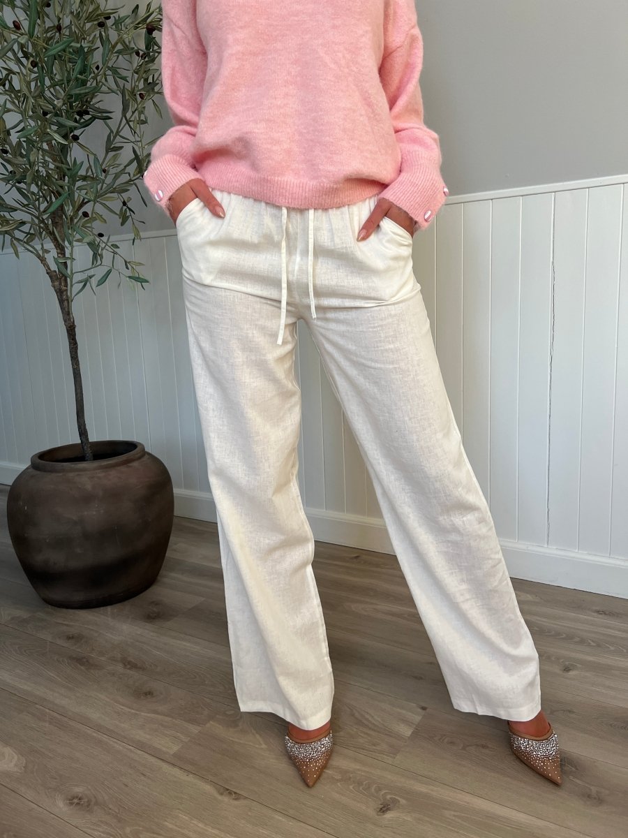 Eight Luxe white linen pants - Aaberg DK