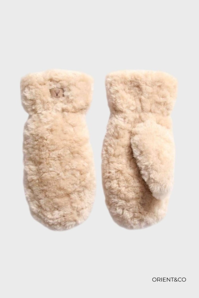 Ella ecru fake fur vanter - Aaberg DK