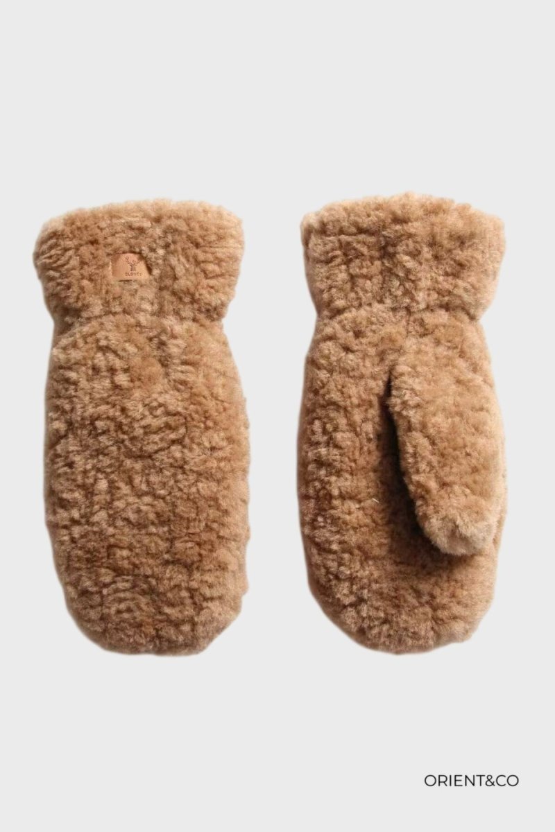 Ella taupe fake fur vanter - Aaberg DK