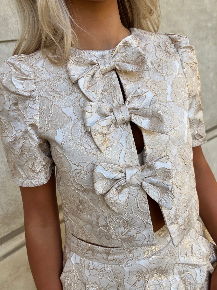 Elli white gold bow blazer - Aaberg DK