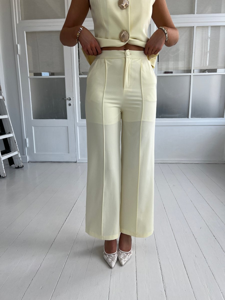 Elli yellow straight pants - Aaberg DK