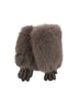 Emma mørk taupe fake fur gloves