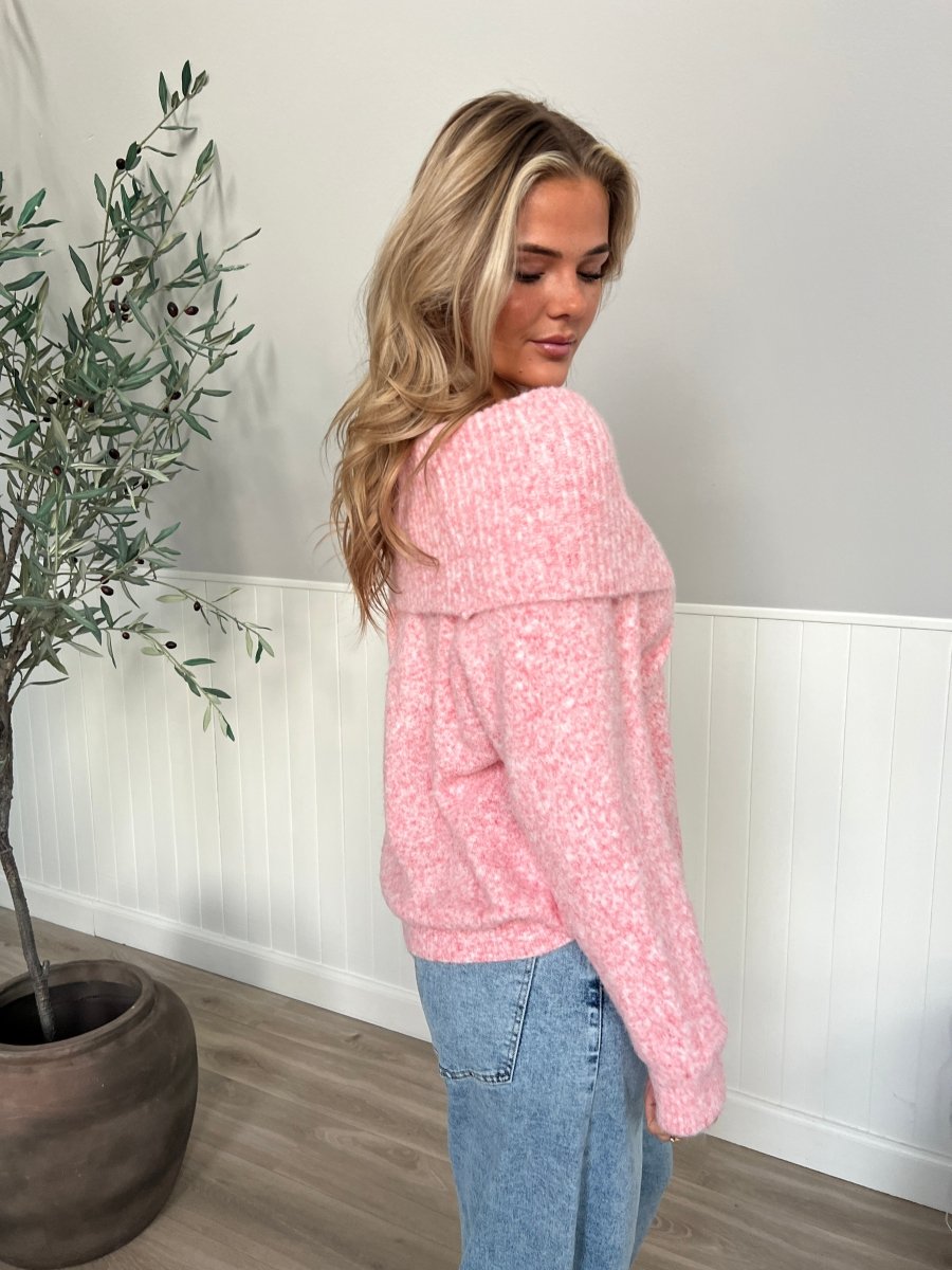 Enjoy pink off shoulder knit - Aaberg DK