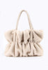 Eva beige faux fur bag