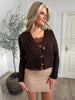 Fine brown knit cardigan