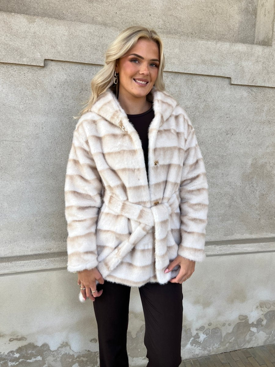 Flam beige fake fur jakke - Aaberg DK