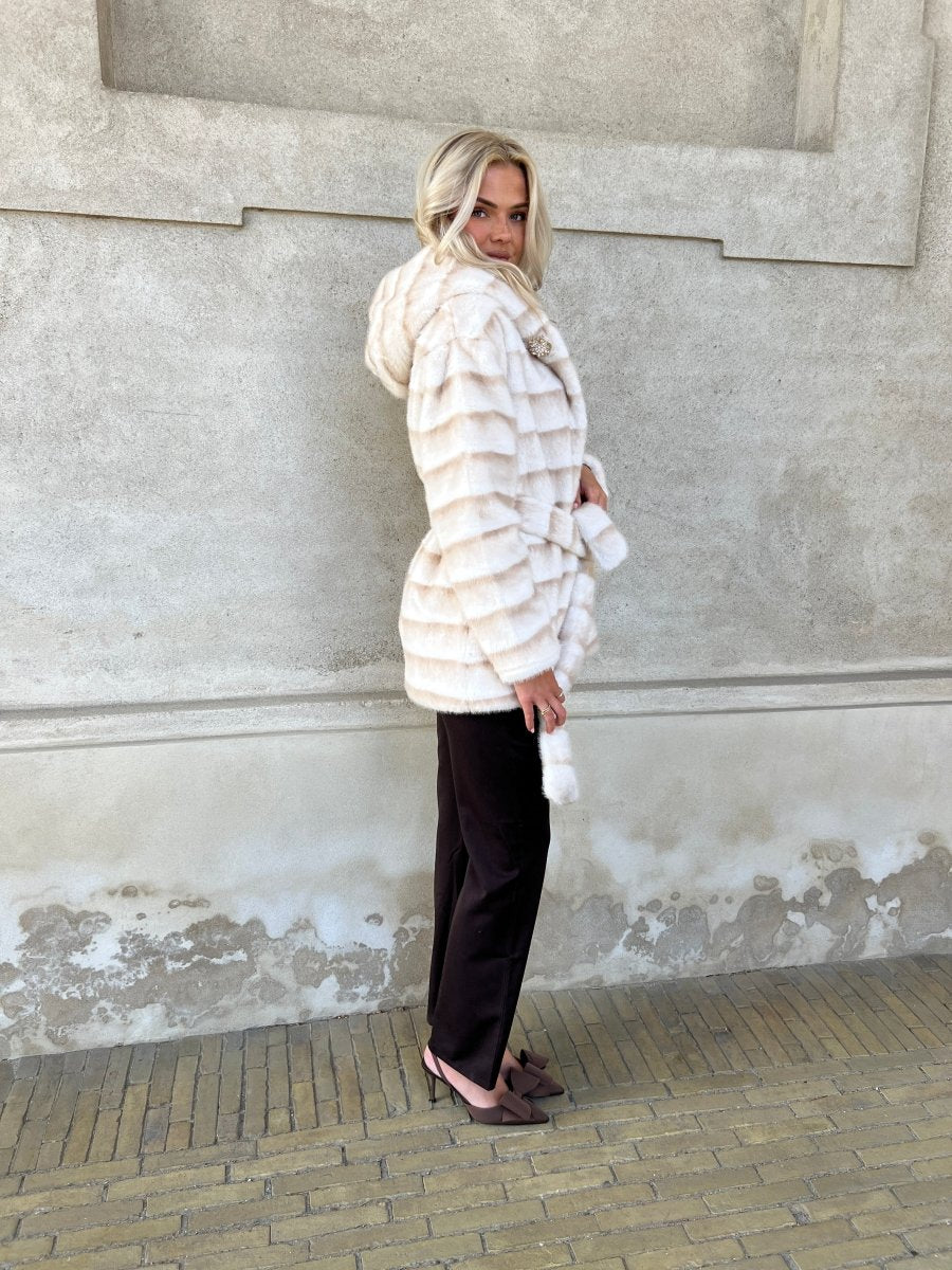 Flam beige fake fur jakke - Aaberg DK