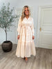 Flam beige satin dress