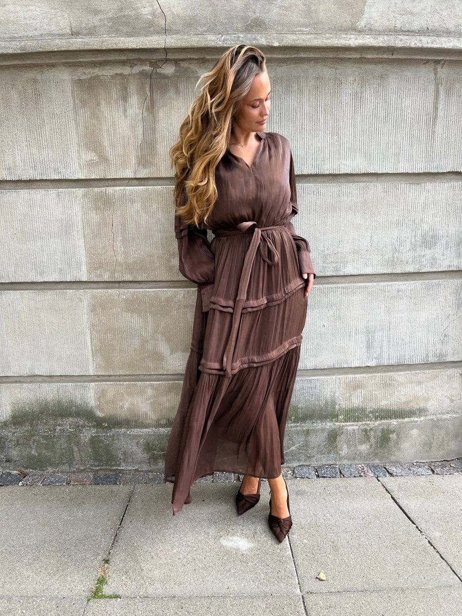 Flam choko satin dress - Aaberg DK