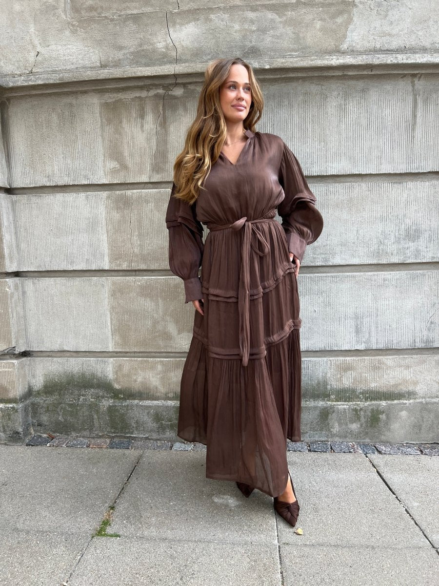 Flam choko satin dress - Aaberg DK
