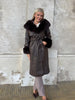 Flam faux leather coat Brown