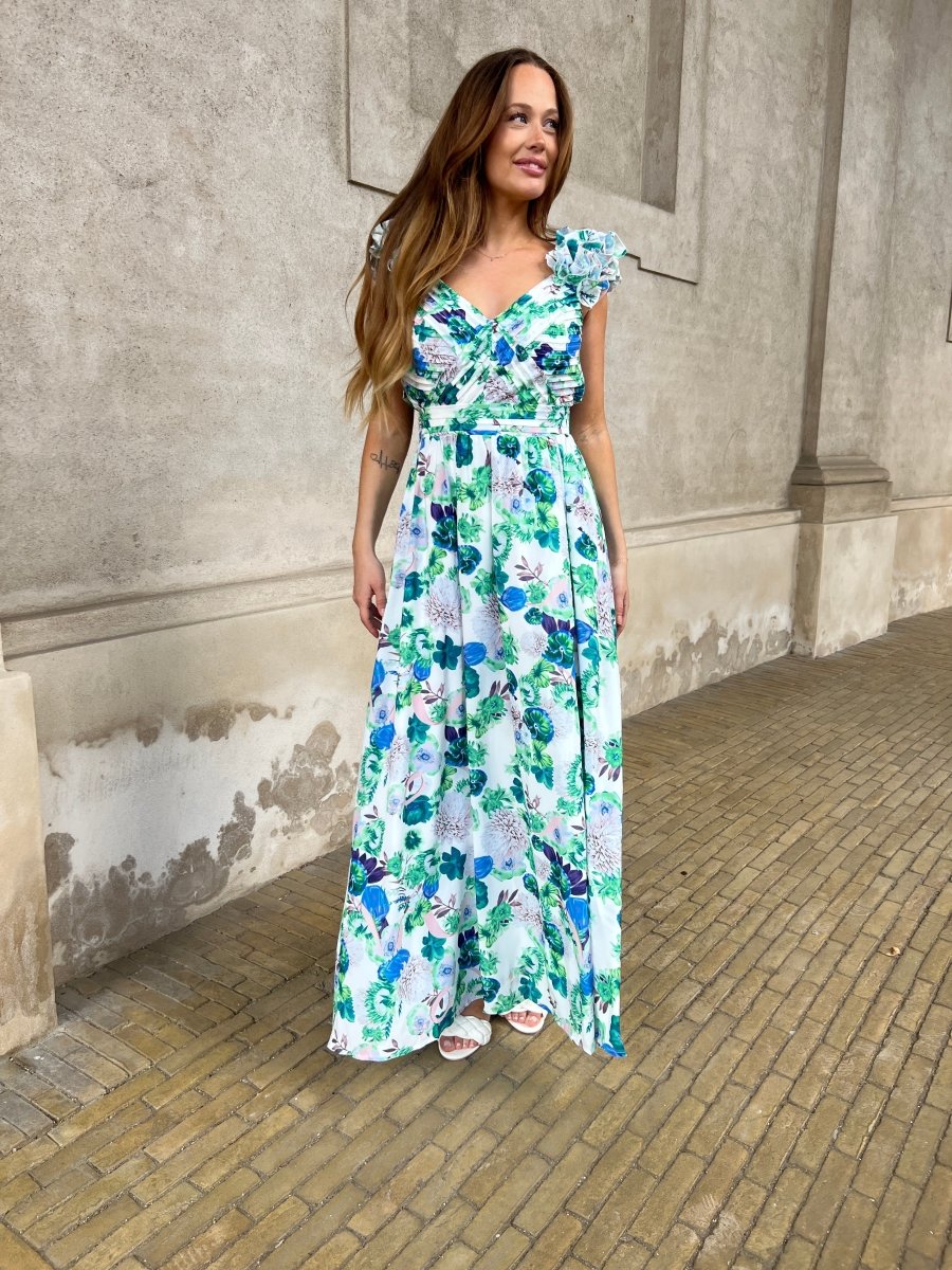 Flam Green Flower dress - Aaberg DK