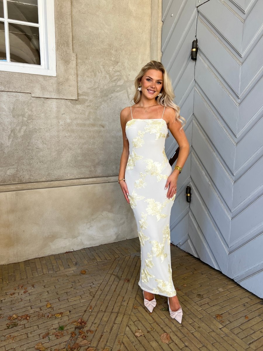 F&P beige flower dress - Aaberg DK