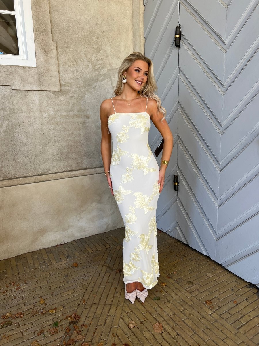 F&P beige flower dress - Aaberg DK