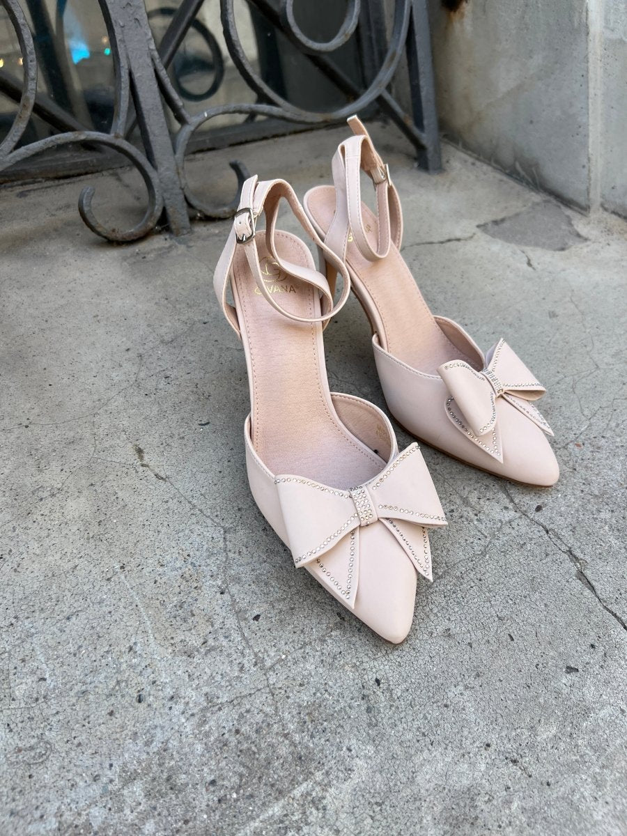 Givana beige bow heel - Aaberg DK