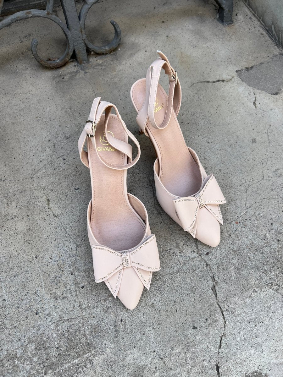 Givana beige bow heel - Aaberg DK