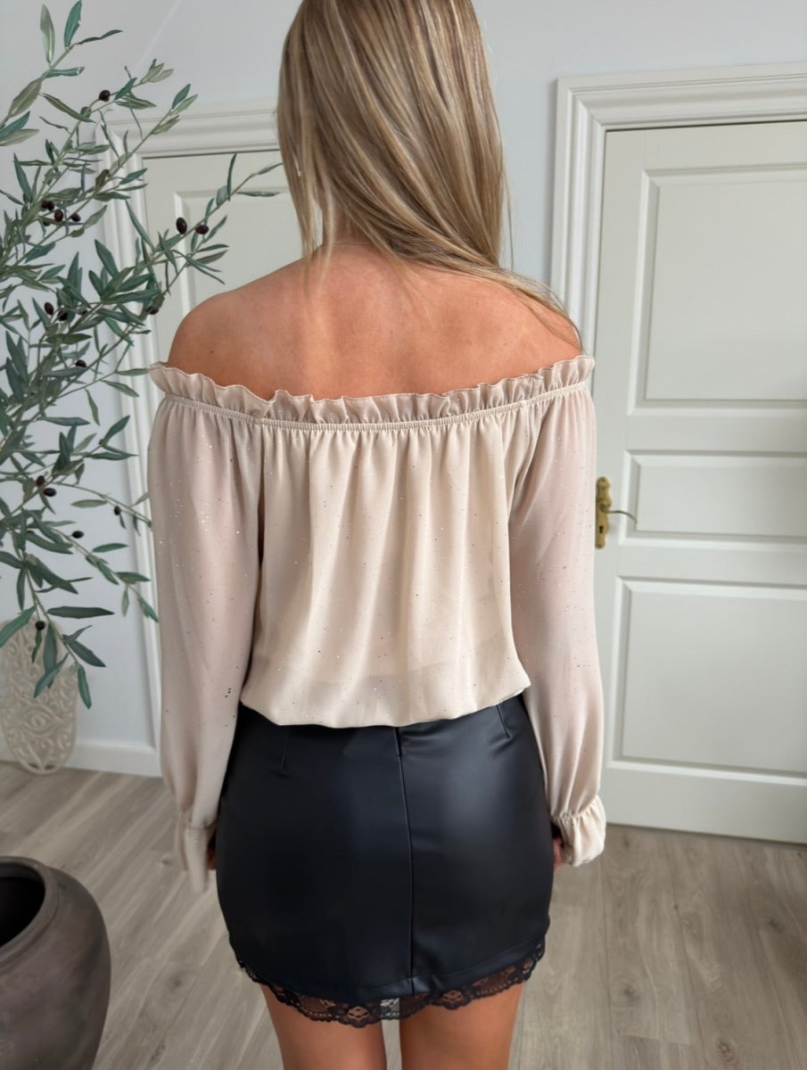 Issy beige shimmer blouse - Aaberg DK