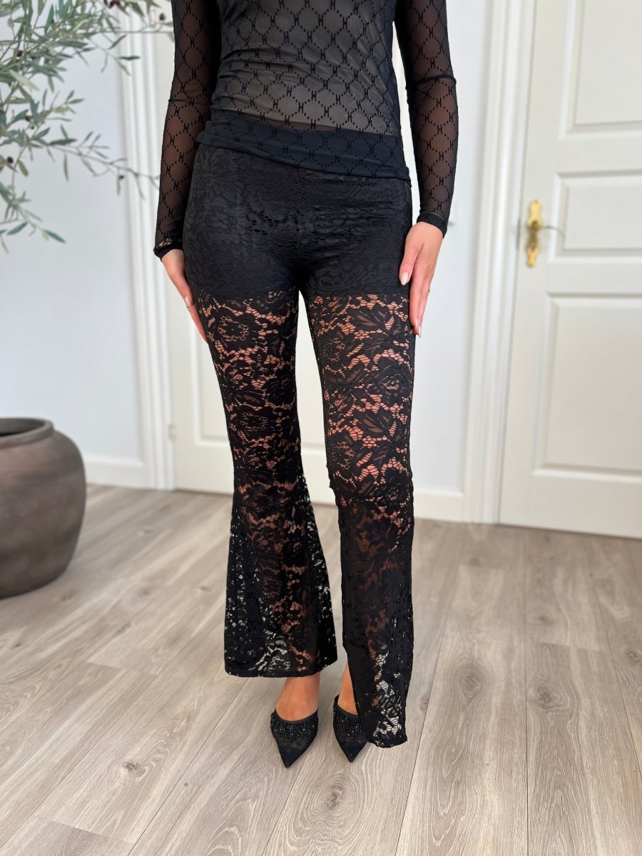Kaia black lace pants - Aaberg DK