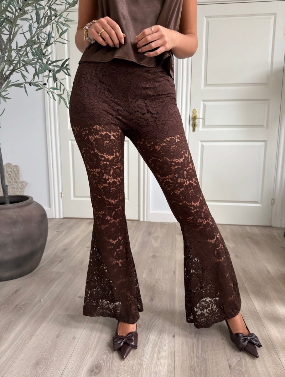 Kaia brown lace pants - Aaberg DK